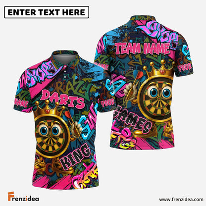 Frenzidea Crown Graffiti Champion Multicolor Options Personalized Name Shirt (4 Colors)