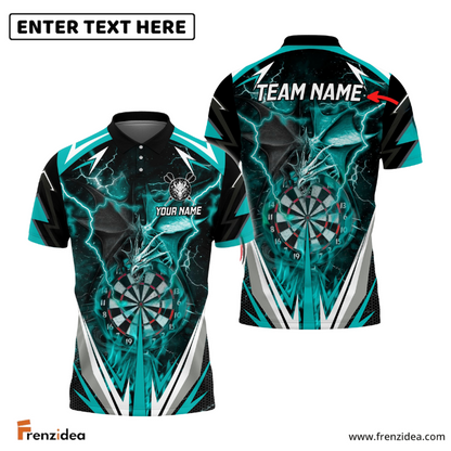 Frenzidea Darts Thunder Space Dragon Personalized Name, Team Name 3D Shirt (4 Colors)