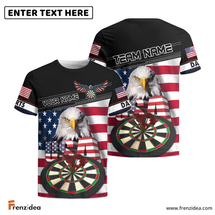 Frenzidea Eagle Dart DartBoard Personalized Name, Team Name 3D Shirt