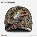 Frenzidea Personalized Large Mouth Bass Premium Crack Camo Fishing Classic Cap