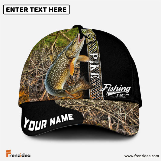 Frenzidea Personalized Pike Fishing Jungle Camo Classic Cap