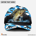 Frenzidea Personalized Crappie Fishing Blue Camo Sport Classic Cap