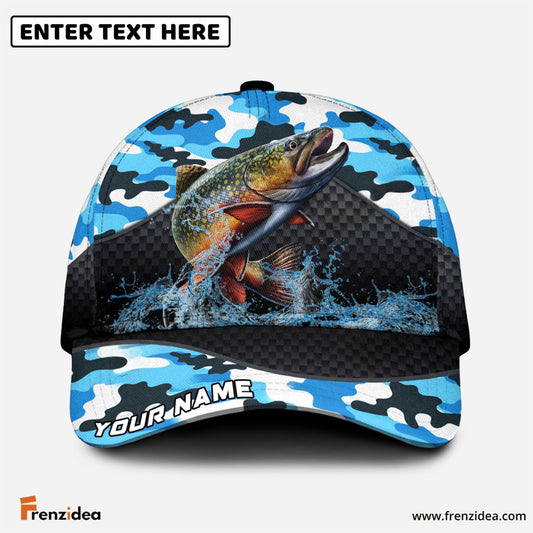 Frenzidea Personalized Trout Fishing Blue Camo Sport Classic Cap