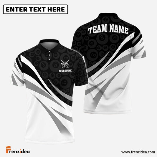 Frenzidea Billiards Ribbon Personalized Name, Team Name Shirt