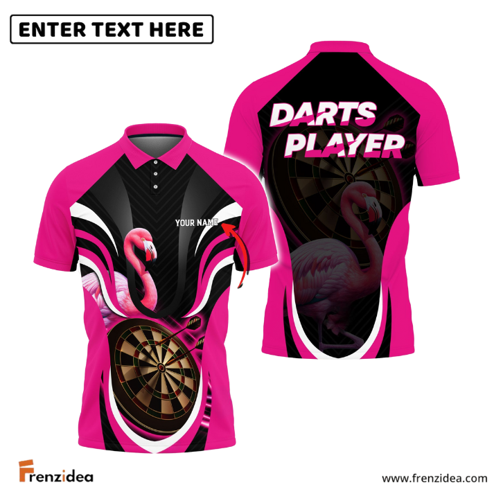 Frenzidea Flamingo Darts Personalized Name, Team Name 3D Shirt