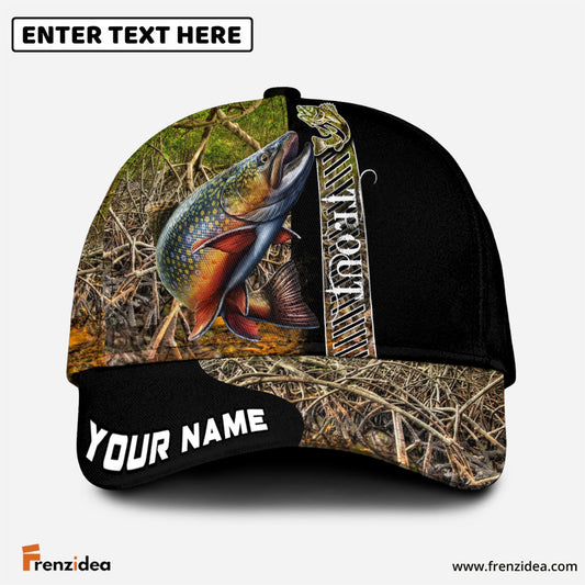 Frenzidea Personalized Trout Fishing Jungle Camo Classic Cap