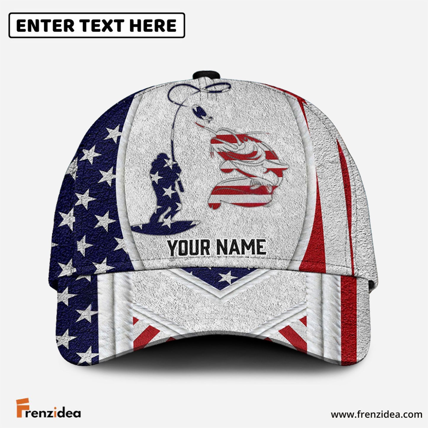 Frenzidea Personalized Catfish Fishing American Dusty Style Classic Cap