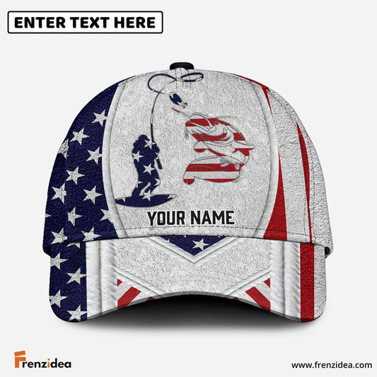 Frenzidea Personalized Catfish Fishing American Dusty Style Classic Cap