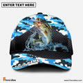 Frenzidea Personalized Large Mouth Bass Fishing Blue Camo Sport Classic Cap