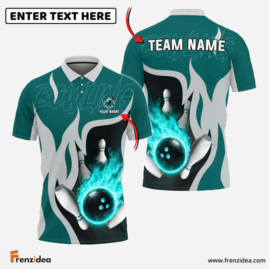 Frenzidea Bowling And Pins Falling Meteor Customized Name 3D Shirt (4 Colors)