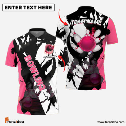 Frenzidea Bowling And Pins Cracks Of Time Customized Name 3D Shirt ( 6 Colors)