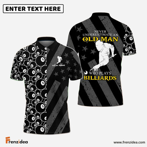 Frenzidea An Old Man Plays Billiards Personalized Name 3D Shirt