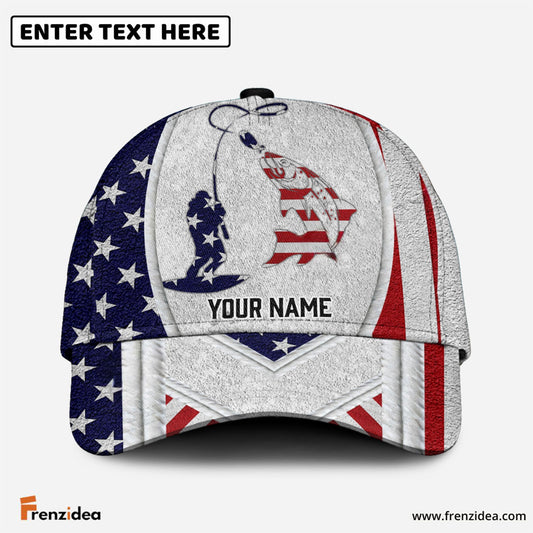 Frenzidea Personalized Salmon Fishing American Dusty Style Classic Cap