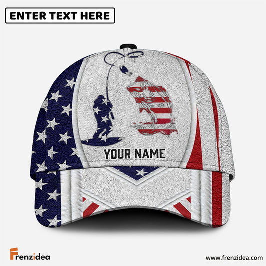 Frenzidea Personalized Bass Fishing American Dusty Style Classic Cap