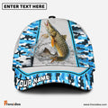 Frenzidea Personalized Musky Fishing Light Blue Camo Sport Classic Cap