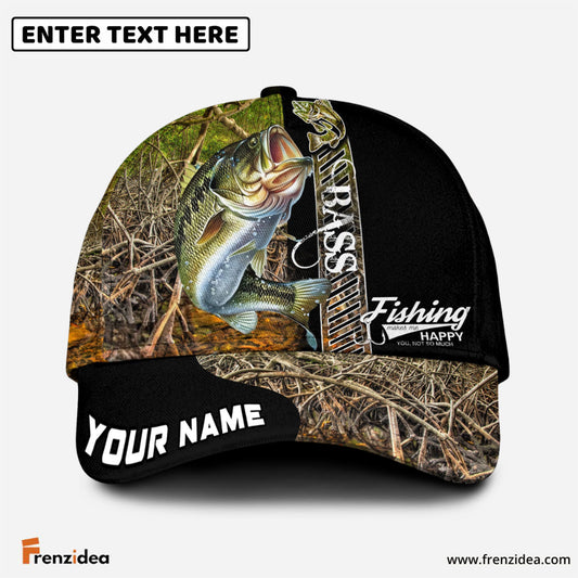 Frenzidea Personalized Bass Fishing Jungle Camo Classic Cap