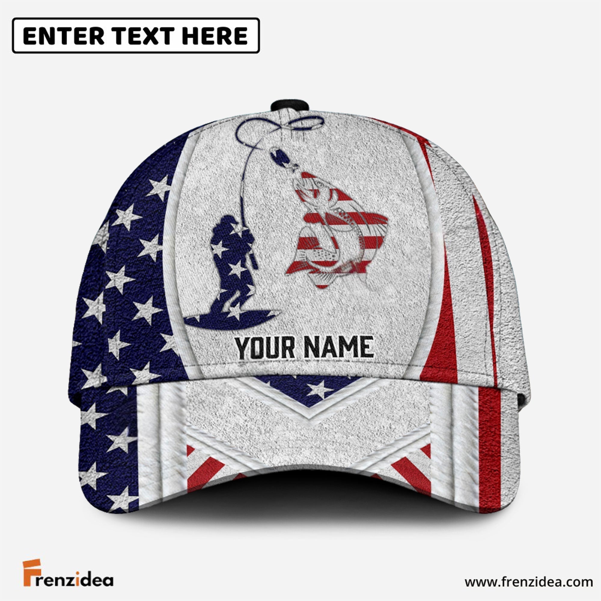 Frenzidea Personalized Walleye Fishing American Dusty Style Classic Cap