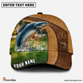 Frenzidea Personalized Catfish Fishing Leather Pattern Classic Cap