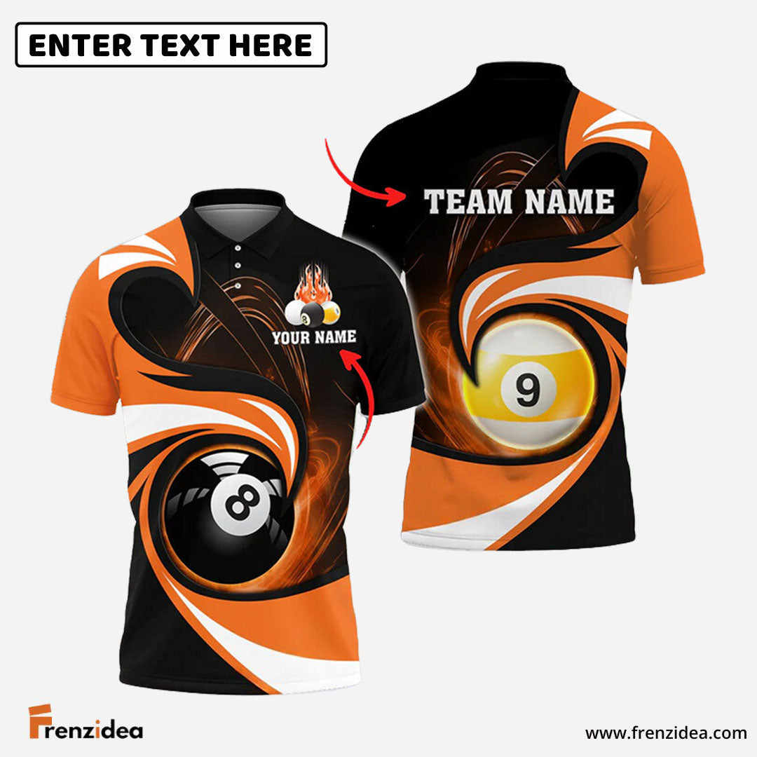 Frenzidea Billiards 8 Ball & 9 Ball Stormeye Personalized Name, Team Name Unisex Shirt ( 6 Colors ) (S)