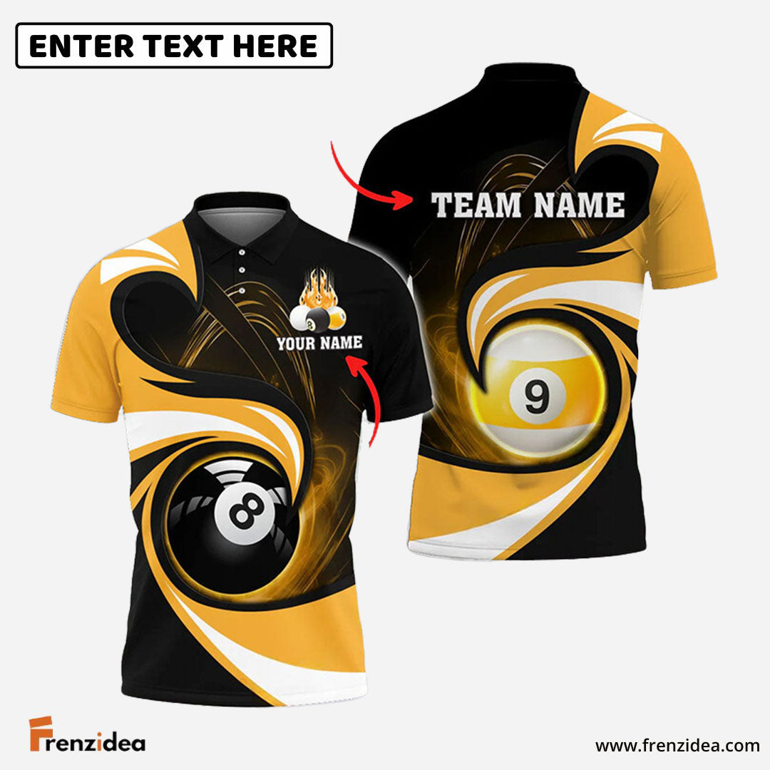 Frenzidea Billiards 8 Ball & 9 Ball Stormeye Personalized Name, Team Name Unisex Shirt ( 6 Colors ) (S)
