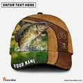 Frenzidea Personalized Crappie Fishing Leather Pattern Classic Cap