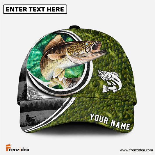 Frenzidea Fishing Heart Hook Personalized Cap (Bass, Striped Bass, Catfish, Trout, Crappie, Salmon, Walleye)