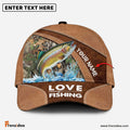 Frenzidea Personalized Trout Fishing Leather Pattern Classic 3D Cap