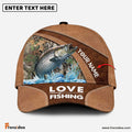 Frenzidea Personalized Striped Bass Fishing Leather Pattern Classic 3D Cap