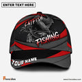 Frenzidea Personalized Catfish Fishing Red Gray Spinning Pattern Classic Cap