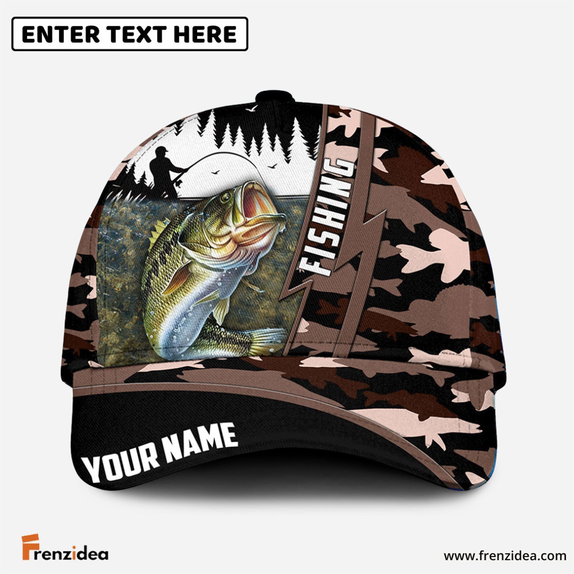 Frenzidea Bass Personalized Fishing Classic Cap
