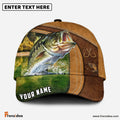 Frenzidea Personalized Bass Fishing Leather Pattern Classic Cap
