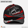 Frenzidea Personalized Crappie Fishing Red Gray Spinning Pattern Classic Cap