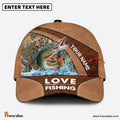 Frenzidea Personalized Pike Fishing Leather Pattern Classic 3D Cap