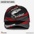 Frenzidea Personalized Salmon Fishing Red Gray Spinning Pattern Classic Cap
