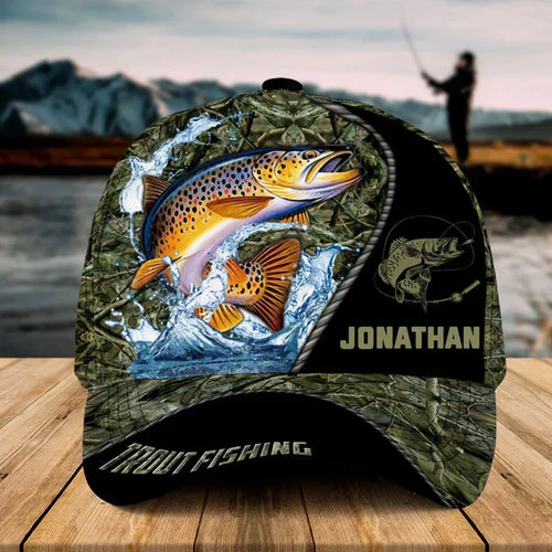 Frenzidea Personalized Trout Fishing Grass Cap