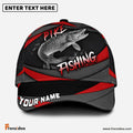 Frenzidea Personalized Pike Fishing Red Gray Spinning Pattern Classic Cap