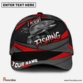 Frenzidea Personalized Trout Fishing Red Gray Spinning Pattern Classic Cap