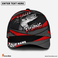 Frenzidea Personalized Walleye Fishing Red Gray Spinning Pattern Classic Cap