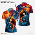Frenzidea Billiards Ball 8 & 9 Yin-Yang Elements Personalized Name, Team Name Unisex Shirt (4 Colors)