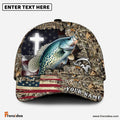Frenzidea Personalized Crappie Cross Camo Fishing Classic Cap