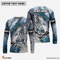 Frenzidea Salmon Fishing Skin Seawave Custom Name & Team Name 3D Shirts