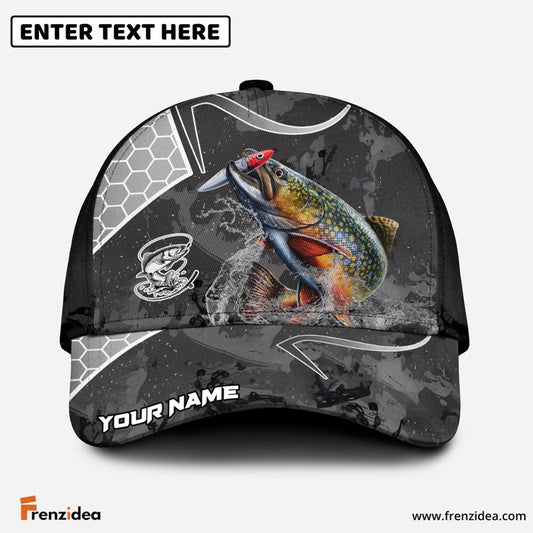 Frenzidea Trout Fishing Gray Camo Sport Personalized Cap