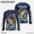 Frenzidea Walleye Fishing Dark Blue Camouflage Custom Name & Team Name 3D Shirts