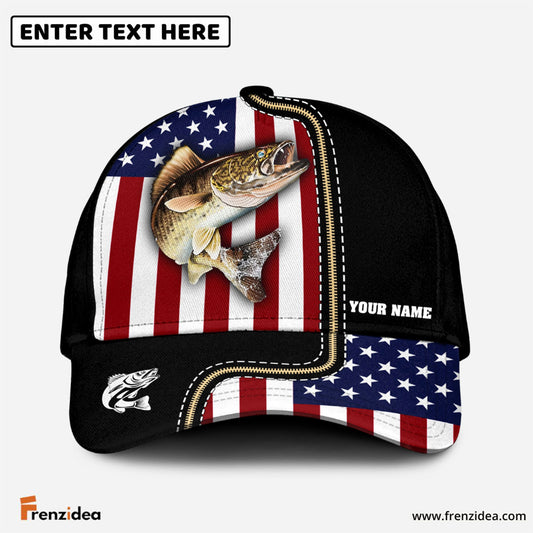 Frenzidea Walleye Personalized Fishing Classic Cap