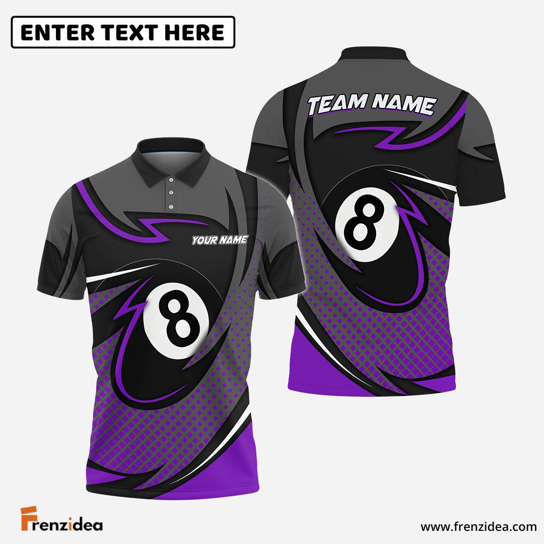 Frenzidea Billiards 8 Ball Pool Personalized Name, Team Name Unisex Shirt ( 6 Colors )