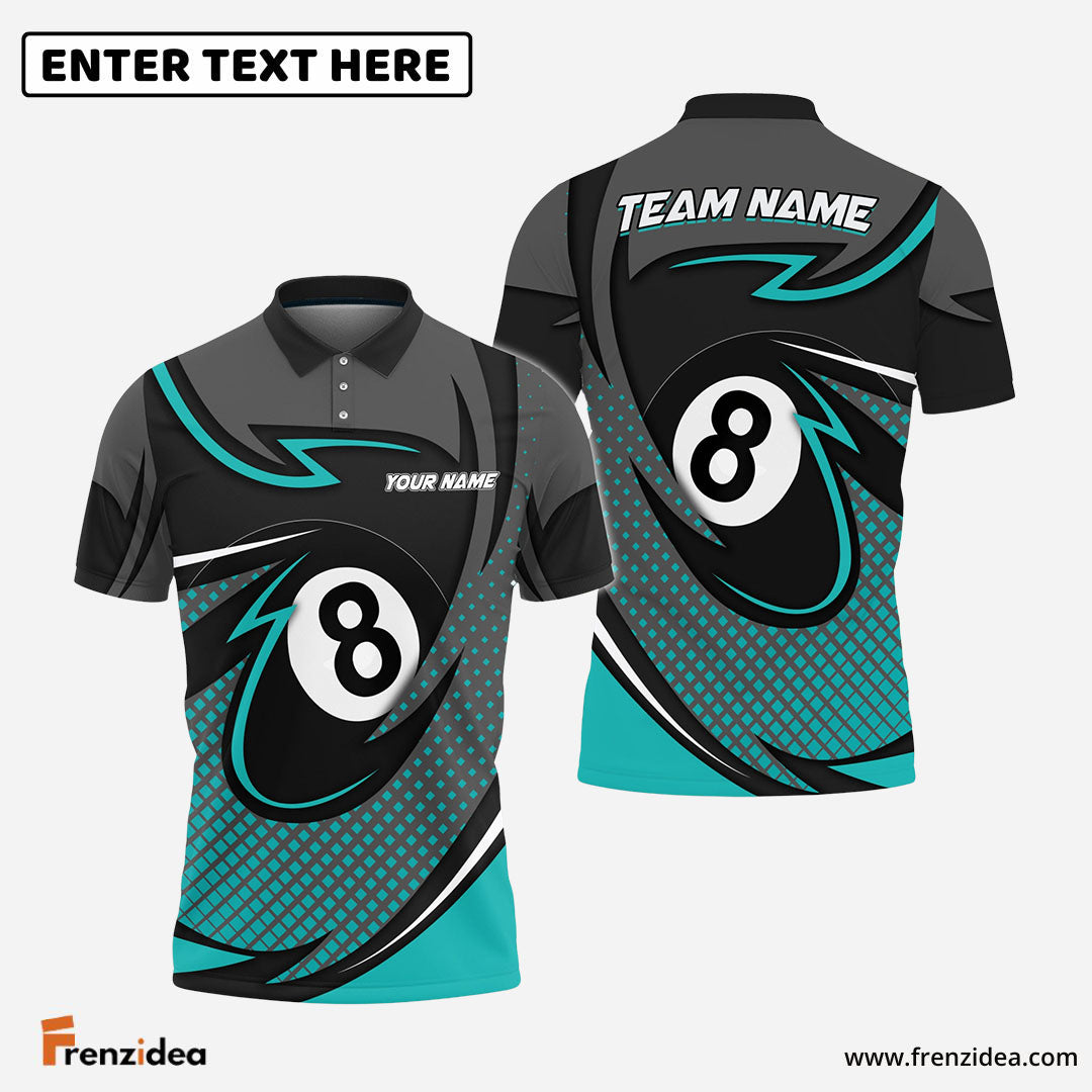 Frenzidea Billiards 8 Ball Pool Personalized Name, Team Name Unisex Shirt ( 6 Colors )