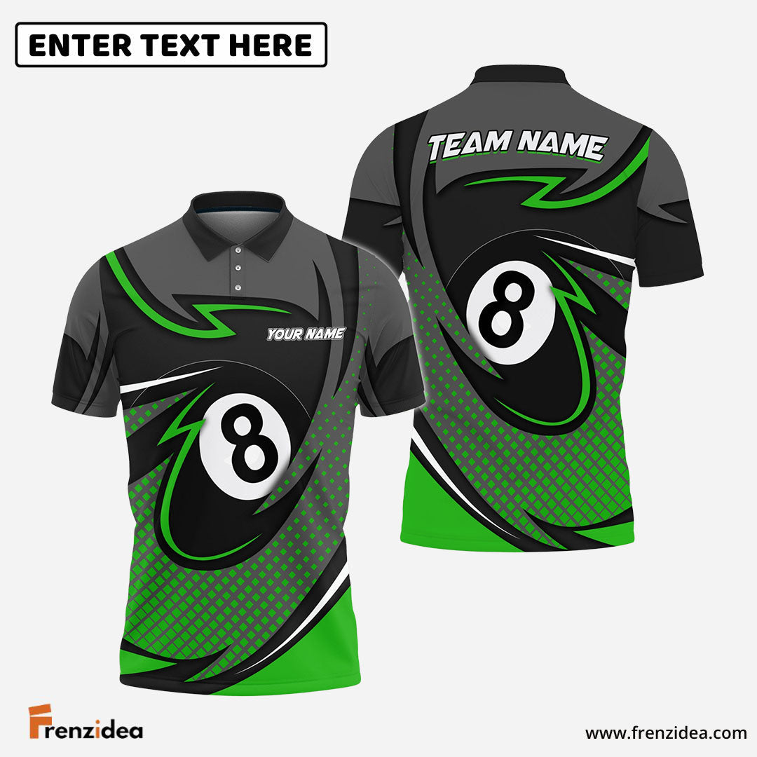 Frenzidea Billiards 8 Ball Pool Personalized Name, Team Name Unisex Shirt ( 6 Colors )