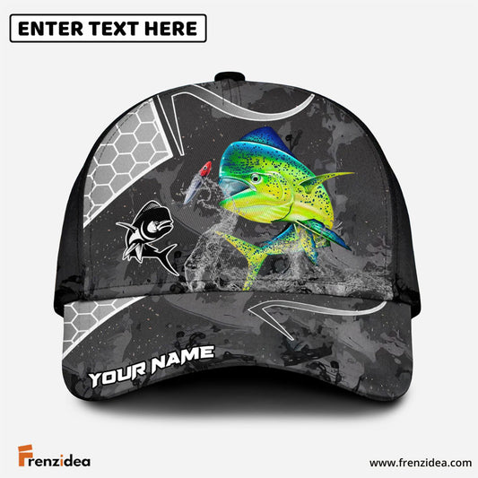 Frenzidea Mahimahi Fishing Gray Camo Sport Personalized Cap