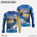 Frenzidea Personalized Tuna Fishing Scales Blue Camo Long Sleeve Fishing Shirts, Tuna Saltwater Fishing