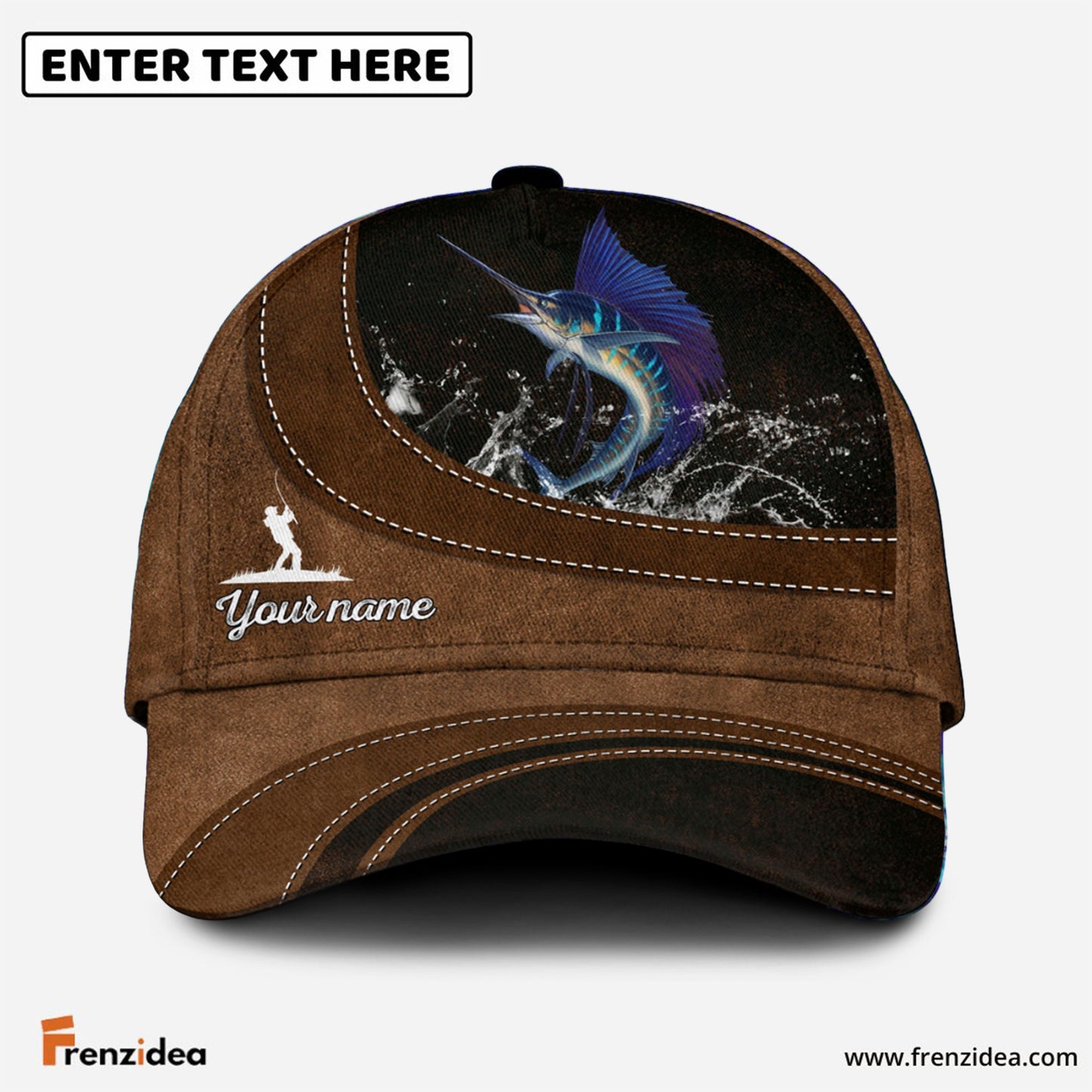 Frenzidea Custom Name Sailfish Fishing Happiness Cap